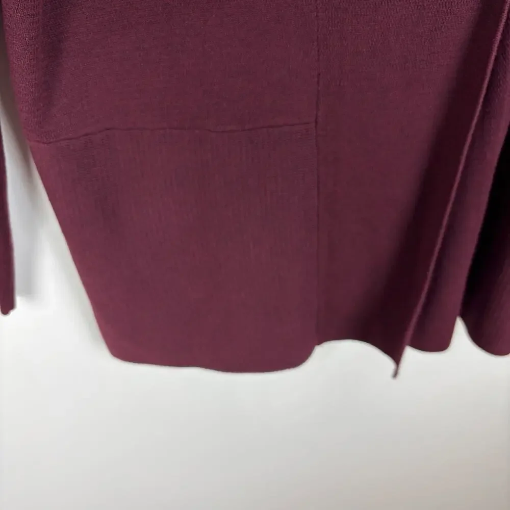 Talbots Wine Red Open Cardigan Sweater 1X cotton blend